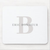 Stilvolle moderne Bezeichnung & Monogramm Mousepad (Vorne)