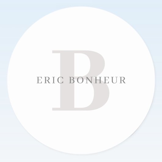 Stilvolle moderne Bezeichnung & Monogramm Runder Aufkleber