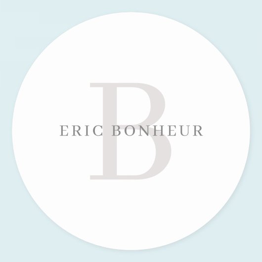 Stilvolle moderne Bezeichnung & Monogramm Runder Aufkleber