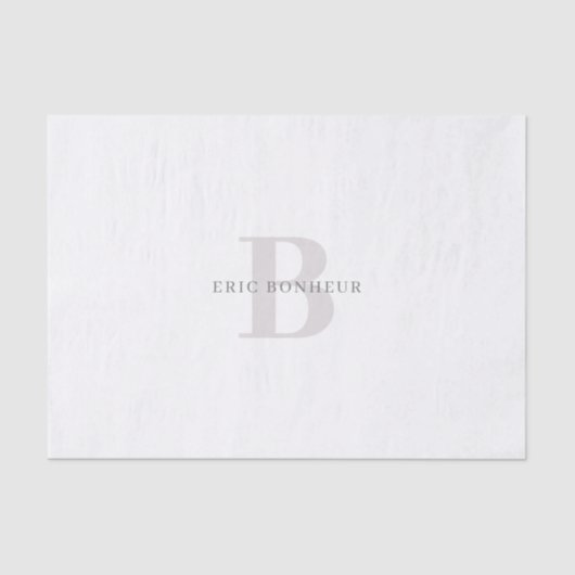 Stilvolle moderne Bezeichnung & Monogramm Seidenpapier (Vorderseite)