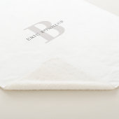 Stilvolle moderne Bezeichnung & Monogramm Sherpadecke (3/4)