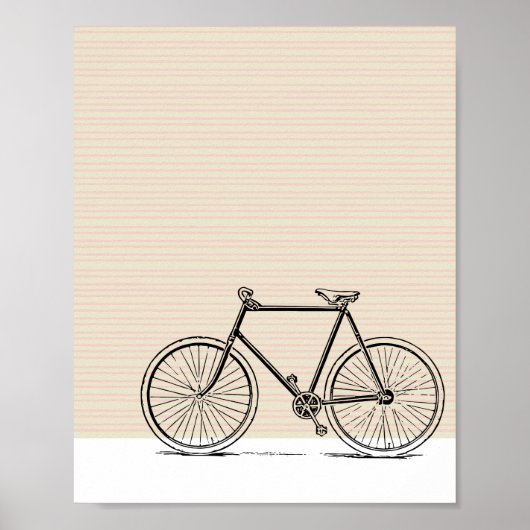 Stilvolle Moderne Bike Bicycle Line Zeichn Poster (Vorne)