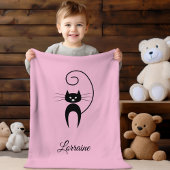 Stilvolle, moderne Black Curly Schwanz Cat Fleecedecke