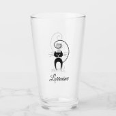 Stilvolle, moderne Black Curly Schwanz Cat Glas (Vorderseite)