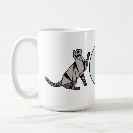 Stilvolle, moderne Black Graphic Cat and Script Kaffeetasse