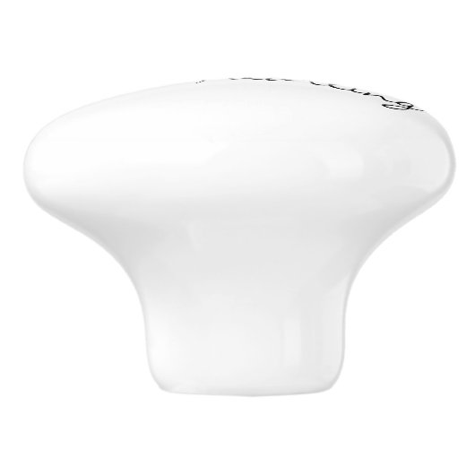 Stilvolle, moderne Black Graphic Cat and Script Keramikknauf (Seitenansicht)