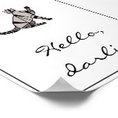 Stilvolle, moderne Black Graphic Cat and Script Poster (Ecke)