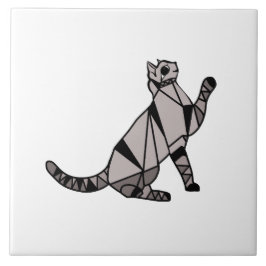 Stilvolle, moderne Black Graphic Cat Fliese