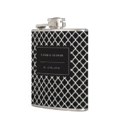 Stilvolle moderne Black Ivory Quatrefolienname Hoc Flachmann (Links)