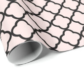 Stilvolle, moderne Black Quatrefoil Muster Hochzei Geschenkpapier (Rolleneckpunkt)