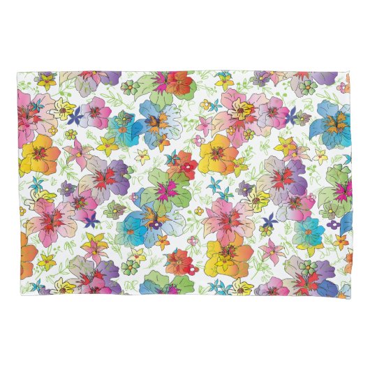 Stilvolle Moderne Blume Blumenmuster, farbenfrohe  Kissenbezug (Vorderseite-Links)