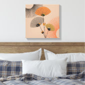 Stilvolle moderne BlumenIllustration des Mittelalt Leinwanddruck (Insitu (Schlafzimmer))
