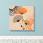 Stilvolle moderne BlumenIllustration des Mittelalt Leinwanddruck (Insitu (Holzboden))