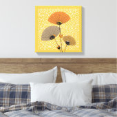 Stilvolle moderne BlumenIllustration des Mittelalt Leinwanddruck (Insitu (Schlafzimmer))