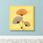 Stilvolle moderne BlumenIllustration des Mittelalt Leinwanddruck (Insitu (Holzboden))