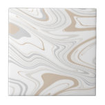 Stilvolle moderne Curves Grau Beige Weißer Marmor  Fliese<br><div class="desc">Sie wollen ein wenig anders und originell sein? Dieses moderne Imitat aus Stein hellgrauem, beigefarbenem Marmor imitiert die Keramik druckende Fliesen ist genau das, was Sie brauchen. Erhältlich in zwei Größen von 4, 25 x 4, 25 und 6 x 6 Zoll. Bitte beachten Sie, dass es sich um einen Flachdruck...</div>