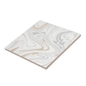 Stilvolle moderne Curves Grau Beige Weißer Marmor Fliese (Seite)