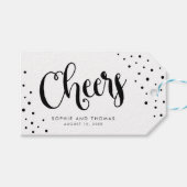 Stilvolle moderne Dots Cheers Fvor Geschenkanhänger (Vorderseite (Horizontal))