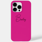 Stilvolle moderne, einfache, Hot-Pink-Skriptbezeic Case-Mate iPhone Hülle (Rückseite)
