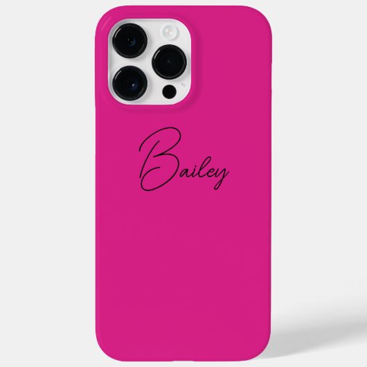 Stilvolle moderne, einfache, Hot-Pink-Skriptbezeic Case-Mate iPhone Hülle (Rückseite)