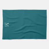 Stilvolle moderne einfache Vorlage Monogramm Dunkl Geschirrtuch (Horizontal)