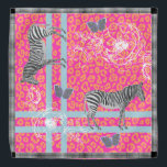 Stilvolle, moderne, eklektische Chic Pink Orange B Halstuch<br><div class="desc">Stilvolle und moderne Chiffonbandana zeichnet sich durch ein schicke böhmisches eklektisches Design aus,  mit Zebras,  Schmetterlingen,  Leopardruck und floraler Kontur in Flörosa,  Orange und Blau und einem eleganten Schwarz-Weiß-Karo. Exklusiv für Sie entworfen von Happy Dolphin Studio.</div>