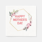 Stilvolle moderne Elegant Happy Mother's Day Napki Serviette (Vorderseite)