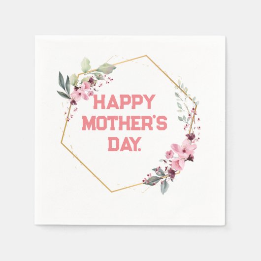 Stilvolle moderne Elegant Happy Mother's Day Napki Serviette (Vorderseite)
