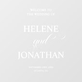 Stilvolle Moderne Elegante Hochzeit Willkommen Fensteraufkleber (Blatt)