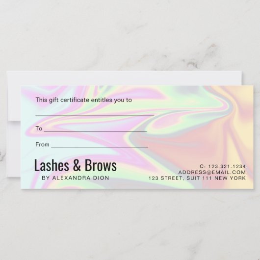 Stilvolle, moderne, elegante Holografie-Lashes (Rückseite)