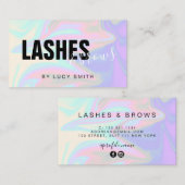 Stilvolle, moderne, elegante Holografie-Lashes Visitenkarte (Vorne/Hinten)