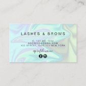Stilvolle, moderne, elegante Holografie-Lashes Visitenkarte (Rückseite)