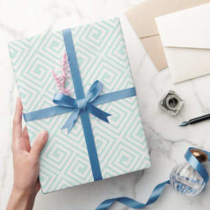 Stilvolle moderne Elfenbein-Minzen-griechische Geschenkpapier
