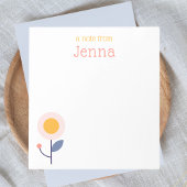 Stilvolle moderne, florale Moderne "A Note From" N Notizblock