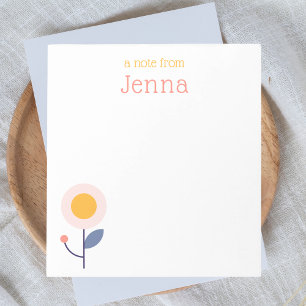 Stilvolle moderne, florale Moderne "A Note From" N Notizblock