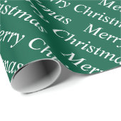stilvolle, moderne, frisch grüne Farbe frohe Weihn Geschenkpapier (Rolleneckpunkt)