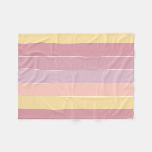 Stilvolle, moderne, gelb-Lila Streifen Fleecedecke (Vorderseite (Horizontal))