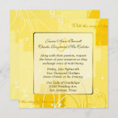 Stilvolle, moderne, gelbe Hochzeitsfeier Einladung (Vorne/Hinten)