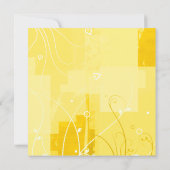 Stilvolle, moderne, gelbe Hochzeitsfeier Einladung (Rückseite)