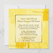 Stilvolle, moderne, gelbe Hochzeitsfeier Einladung (Vorderseite)