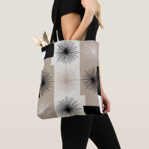 Stilvolle moderne geometrische Beige Schwarze Ster Tasche
