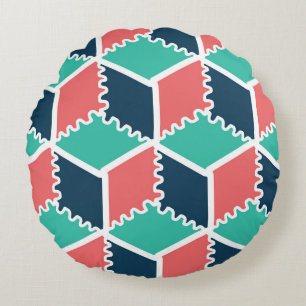 Stilvolle, moderne geometrische Farbkugel Rundes Kissen