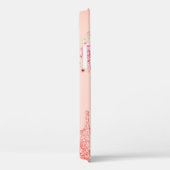 Stilvolle, moderne Glitzer-Tropfen mit rosa Blumen Case-Mate iPhone Hülle (Rückseite / Rechts)
