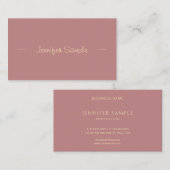 Stilvolle moderne Gold Hand Script Chic Red Brown Visitenkarte (Vorne/Hinten)