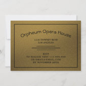 Stilvolle, moderne Gold- und Black Birthday Einlad Einladung (Rückseite)