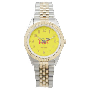 STILVOLLE, MODERNE, GOLDENE, HELLE GELBROSE ARMBANDUHR