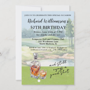 Stilvolle moderne Golf humorvolle 50. Geburtstagsf Einladung