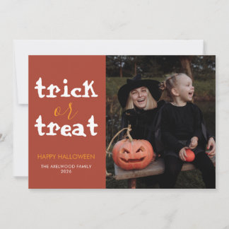 Stilvolle & moderne Halloween-Familienfoto Feiertagskarte