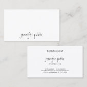 Stilvolle moderne Handschrift Name Text Minimalist Visitenkarte (Vorne/Hinten)