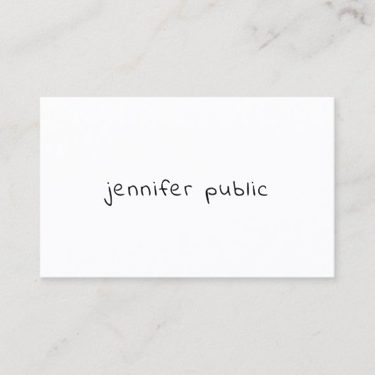 Stilvolle moderne Handschrift Text Einfache Vorlag Visitenkarte (Vorderseite)